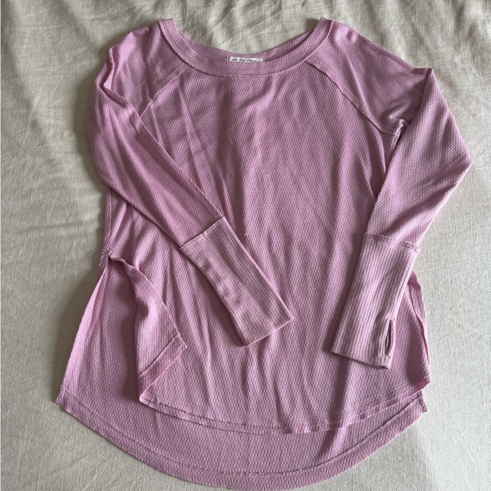 We the Free pink waffle long sleeve top
